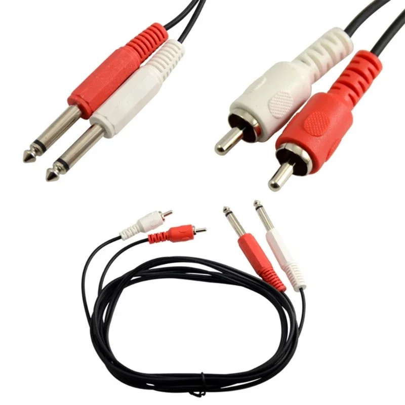 6.5mm Convertor Adapter Cable 6.35 Male to 2 RCA Male AUX 0.2m/1m/1.5m/3m