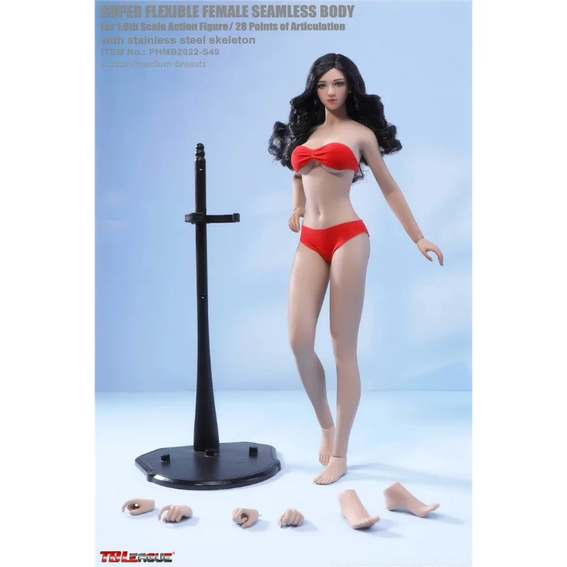 New 1/6 Scale Tbleague PHMB2022-S48 S49 Steel Seamless Female Body with Detachable Feet Hand Pale/Suntan Action Figure Toys