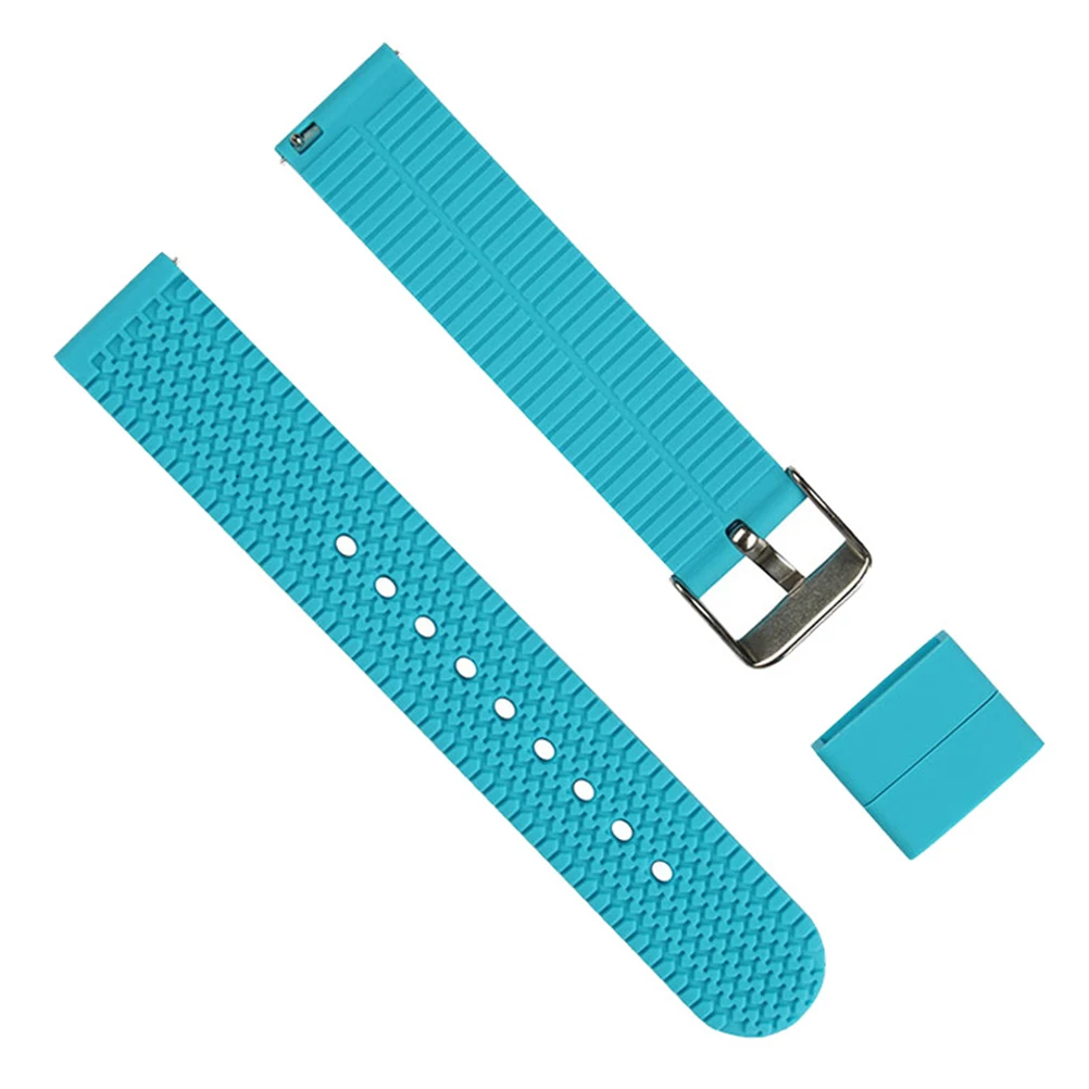 

Silicone Watch Strap 24Mm Sports Blue Lightweight Durable Adjustable Fitness Wristb Replacement B Watch Accessories Watchb
