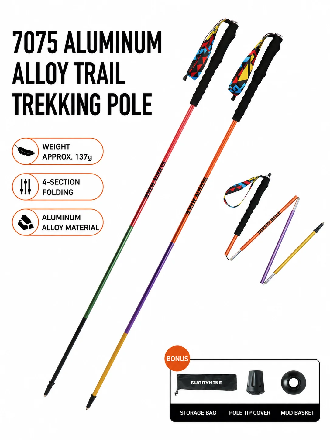 Running Gear Trail - Ultralight 7075 Aluminum Folding Trekking Pole