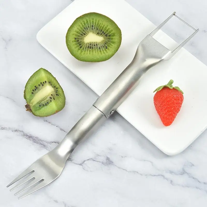 Stainless Steel Watermelon Cutter Foldable Stainless Steel Windmill Cutter Portable User-Friendly Watermelon Fork Small Slicer