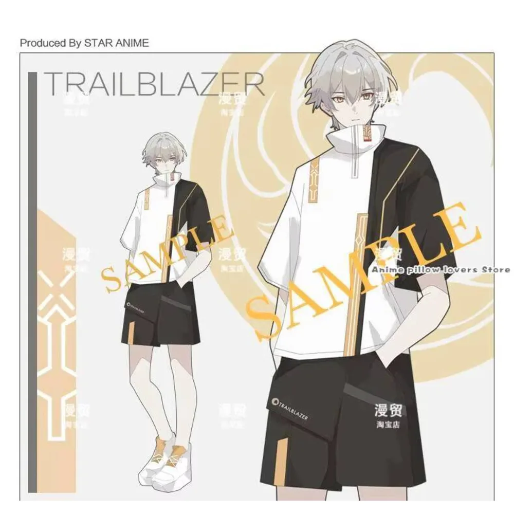 

Game Anime Honkai: Star Rail Trailblazer Fashion T-Shirt Men Women Summer Uniform Short Sleeved Top Shorts Suit Cosplay Costume