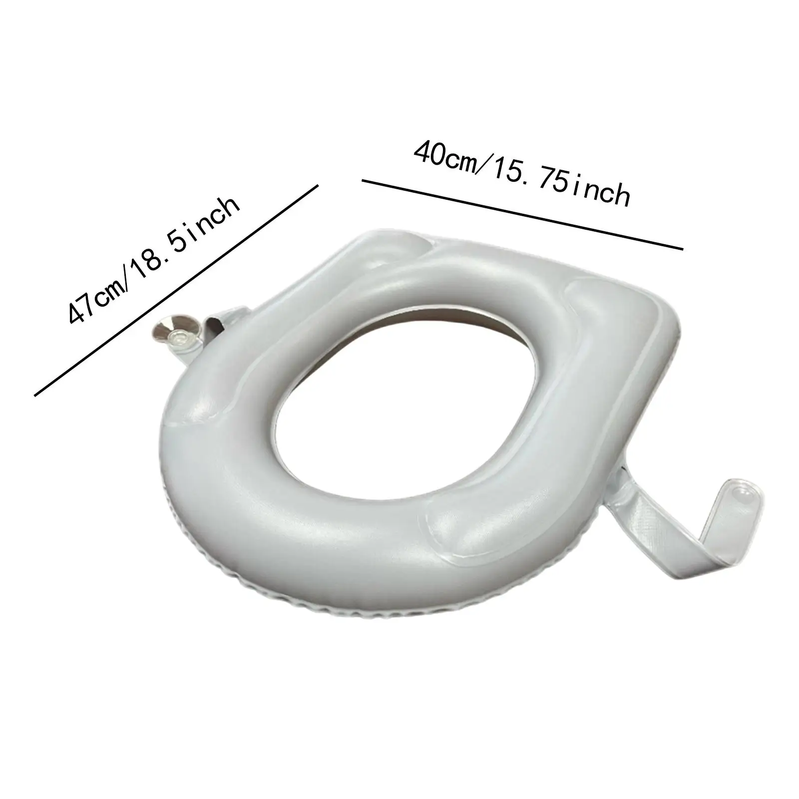 Air Inflation Raised Toilet Seat Cushion Comfortable Support PVC Material Waterproof Universal Fit for Bathroom Elderly Seniors - view 3