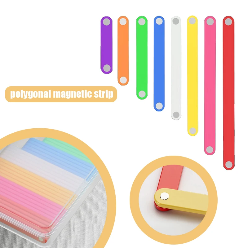 Montessori Magnetic Block Math Toys Plastic Magnetic Splicing Strip Polygon Learning Teaching Aids Educational Toys For Children