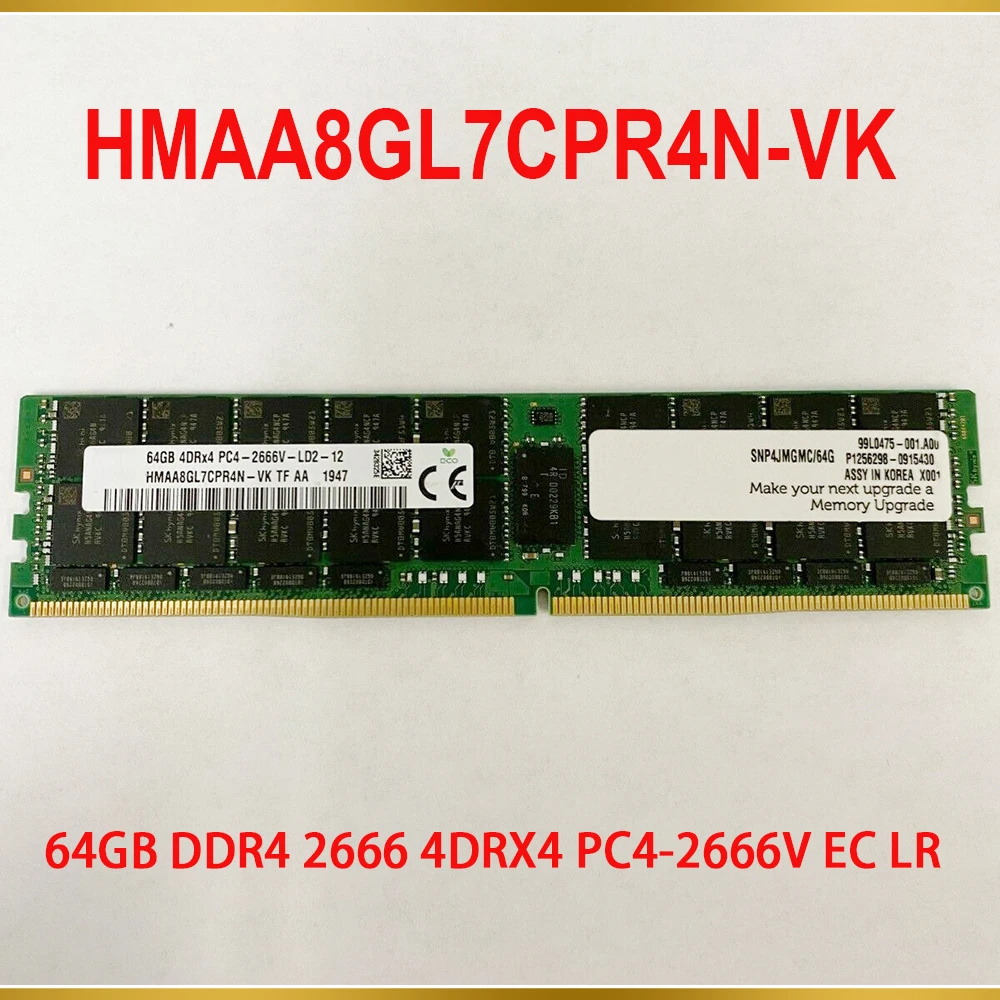 

1Pcs For SK Hynix RAM 64G 64GB DDR4 2666 4DRX4 PC4-2666V EC LR Memory HMAA8GL7CPR4N-VK