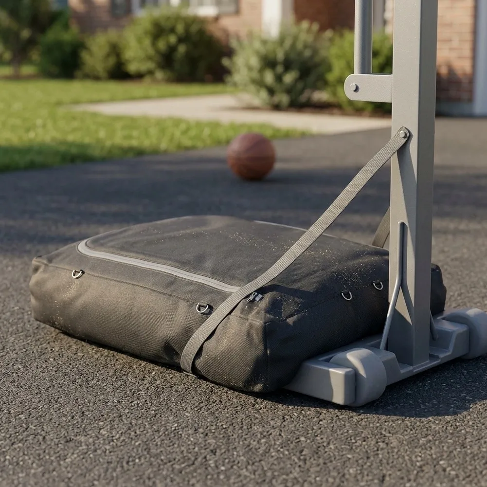 Portable Basketball Base Weight Bag Made of Oxford Fabric for Outdoor For Hoop Stability 100 x 64 x 15 cm Foldable Design