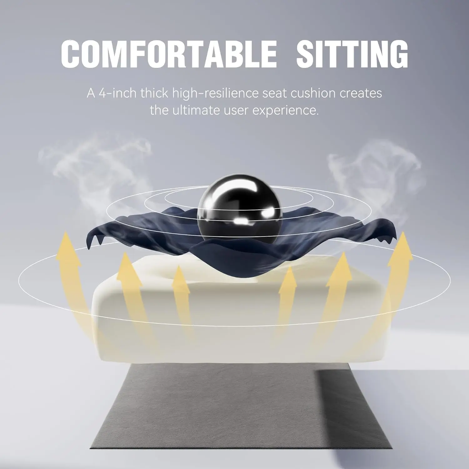 Dowinx Gaming Chair with Massage Lumbar Support, Suede Fabric Ergonomic Computer Chair with Footrest for Adults image 4
