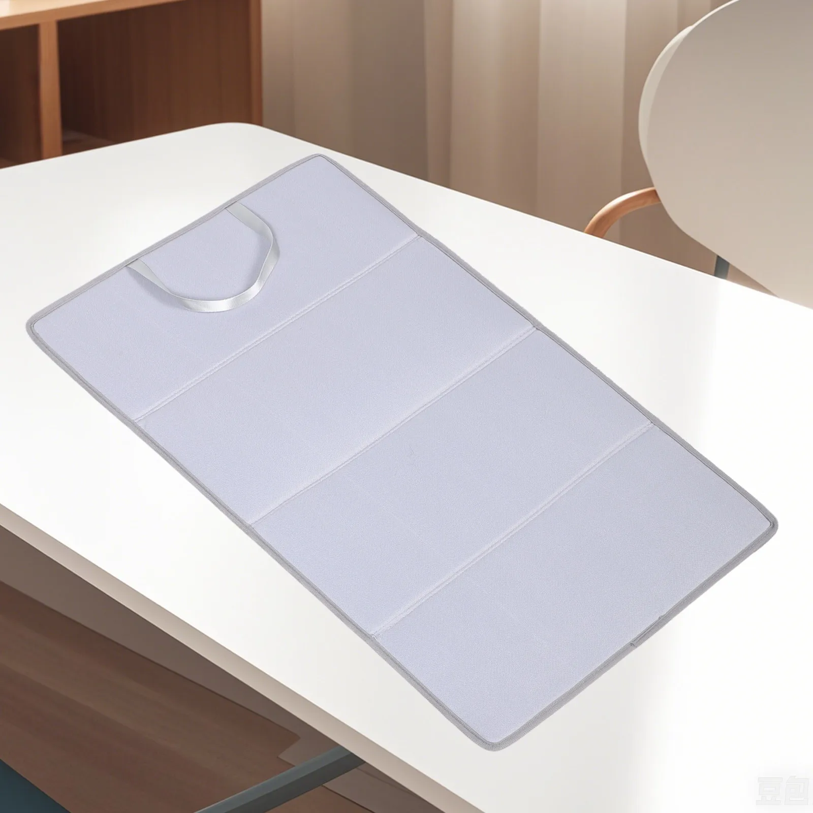 لوح حصيرة كي قابل للطي 4 أضعاف رمادي مقاوم للحرارة وسادة حديد قابلة للطي محمولة لسطح الطاولة للسفر باخرة معلقة مدمجة #5