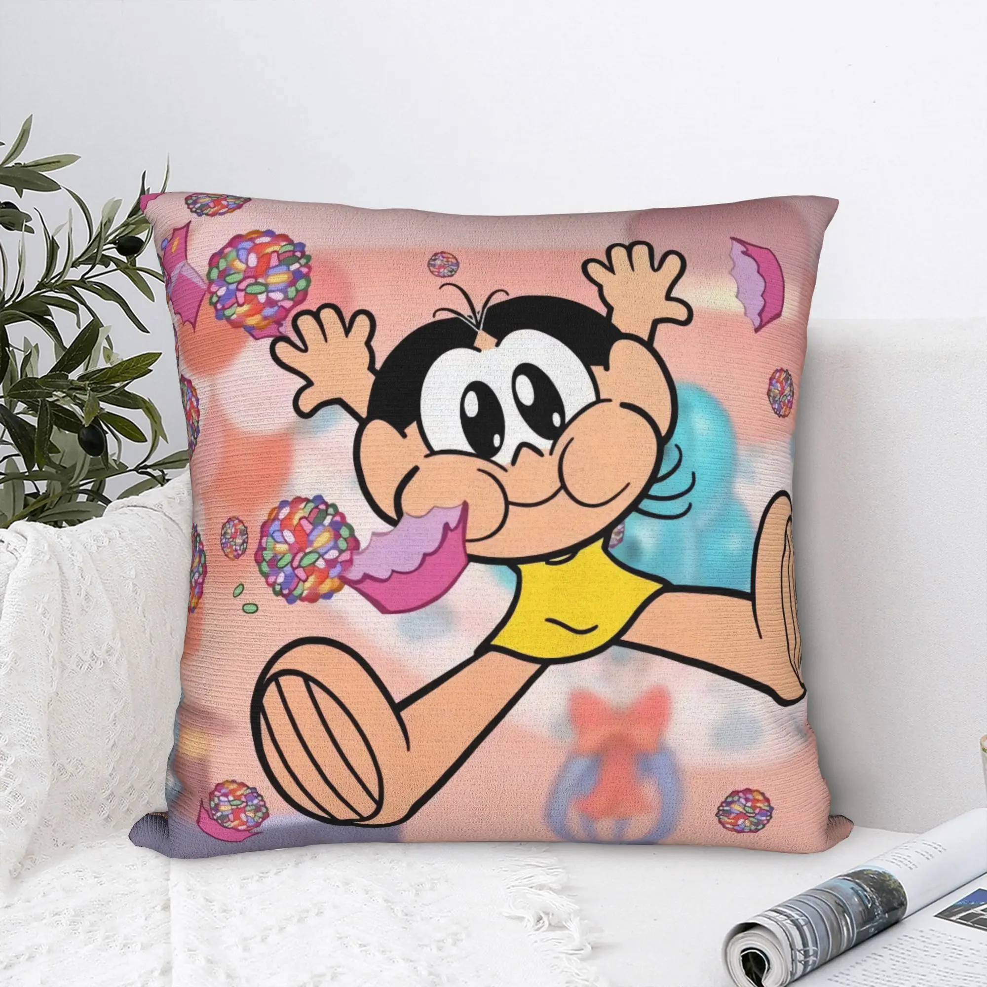 Capa de almofada fofa com desenho animado Magali, capa de almofada personalizada, capa de almofada vintage para festa de casamento, decoração de casa