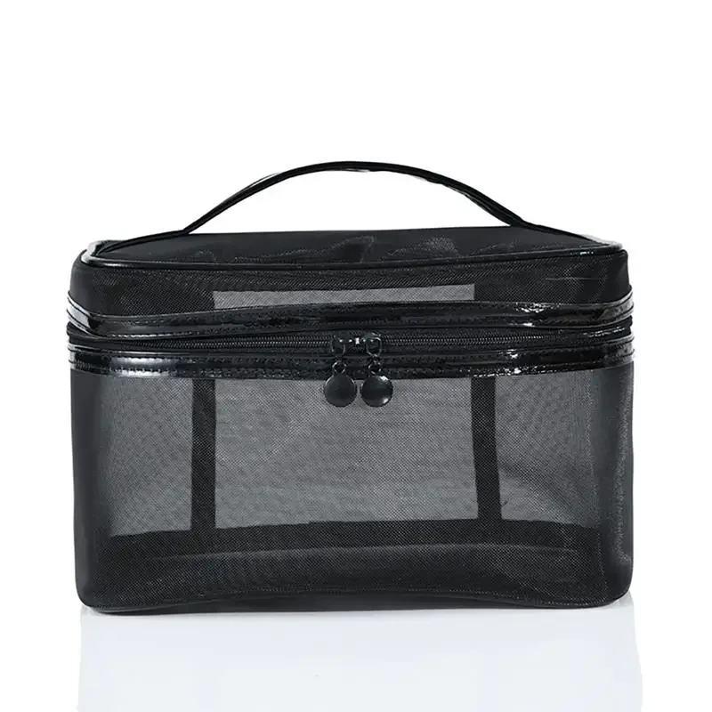 1PCS Women Men Necessary Portable Cosmetic Bag Transparent Travel Organizer Fashion Large Black Toiletry Bags Makeup Pouch