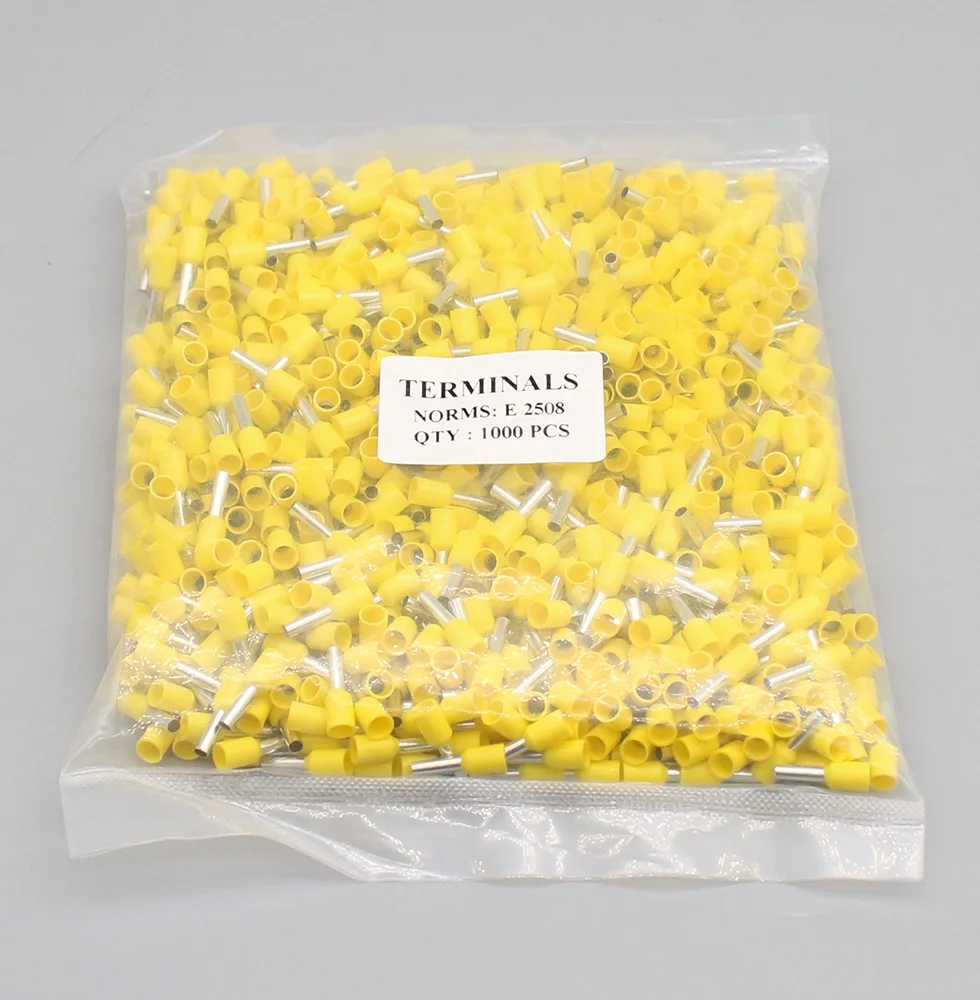 1000PCS E1006 E1008 E1010 E1012 E1018 Tube insulating Insulated terminals  1.0² Cable Wire  Insulating Crimp Terminal Connector