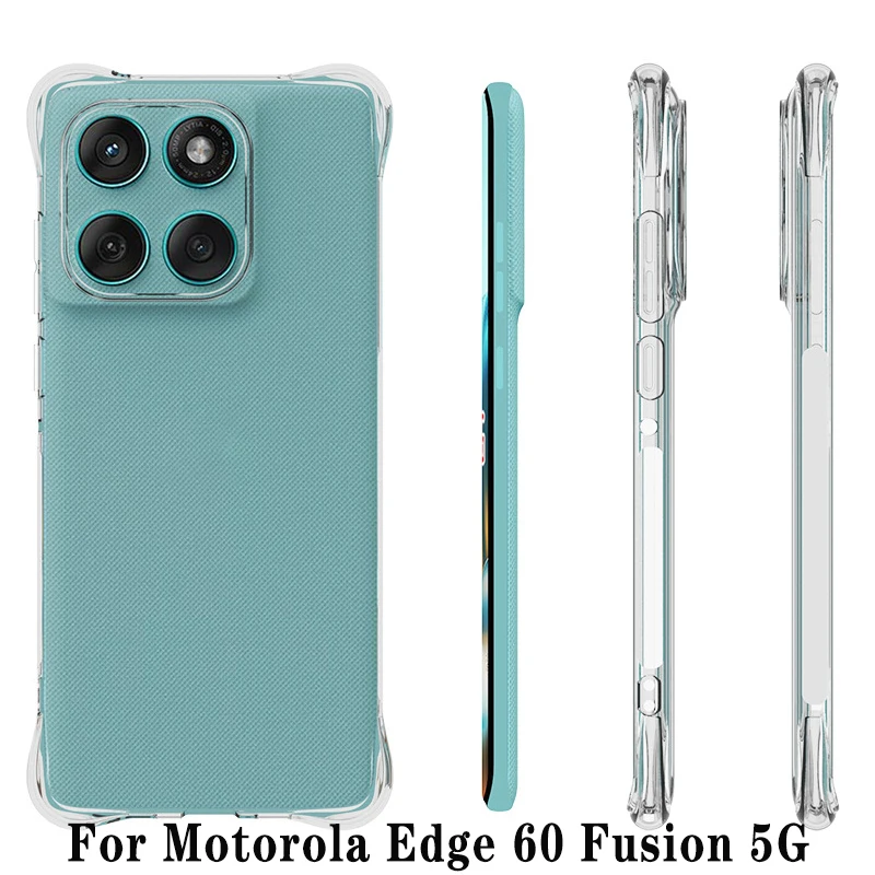 Shockproof Case for Motorola Edge 60 Fusion Airbag Silicone Cover Air Cushion Soft Back Cover Case for Moto Edge 60 Fusion 5G