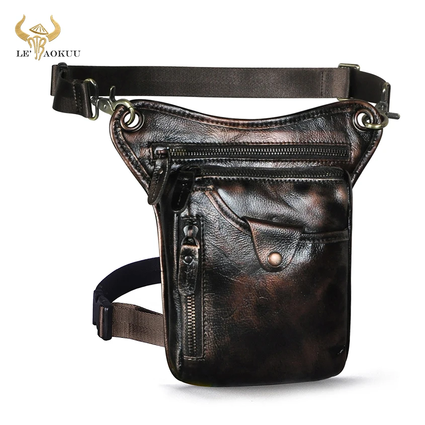 

2023 Natural Leather Design Street Classic Shoulder Sling Bag Fashion Travel Fanny Waist Belt Pack Leg Bag For Men Female 211-5