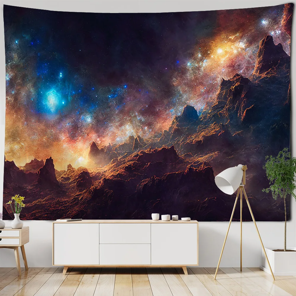 Starry Sky Landscape Tapestry Wall Hanging, Aurora, Night Sky, Home Decoration, Bedroom Living Room, Dormitory Hanging Paintings