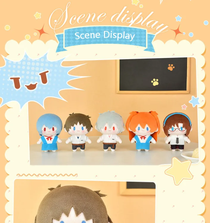 EVANGELION Kawaii Plüschpuppen NEON GENESIS EVANGELION Anime-Merchandise Kaworu Nagisa Shinji Ikari Cartoon Plüschtiere Weiche Kuscheltiere – Detail 4