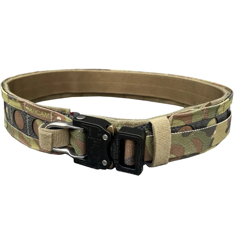 Tactical Battle Belt Airsoft Multicam Molle Belt Hunting Double Layer Built-in Carbon Fiber Shooting Belt Gear