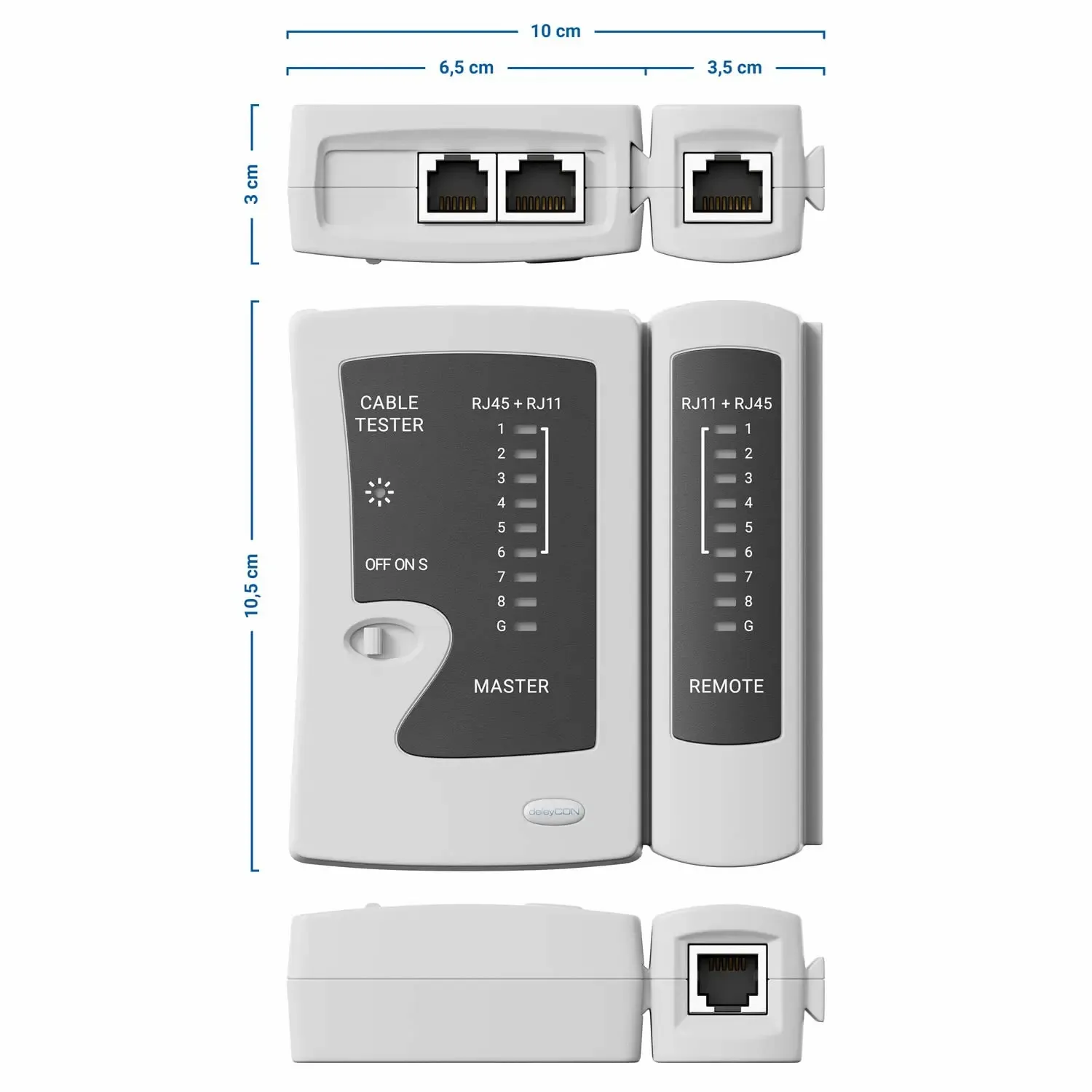 WoeoW RJ45 Tester Tester kabli sieciowych Ethernet narzędzie do kabel Ethernet RJ45 LAN Cat6 Cat6a Cat5 Cat5e Cat7