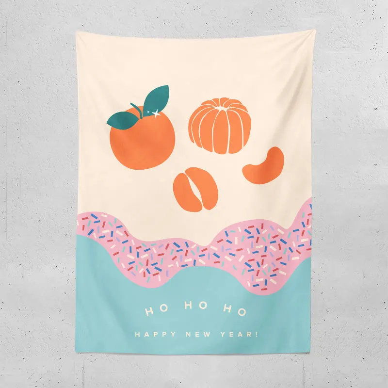 

70x100 см Рождественская елка оранжевый узор гобелен в канун Рождества фон украшение комнаты искусство эстетика домашний декор гобелен