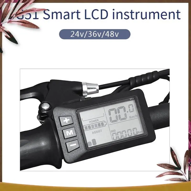 AB59-Electric Bike Ebike Spare Parts Accessories Controller G51 LCD Display 5Pin Electric Scooter Accelerator Waterproof Connect