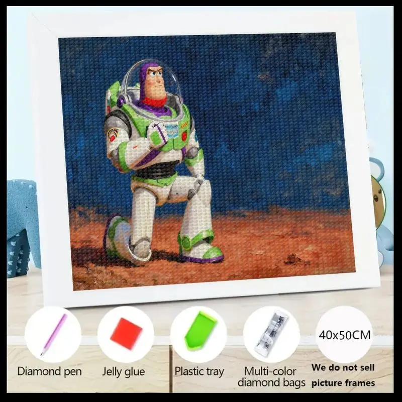 

1 шт., набор алмазной живописи Buzz Lightyear 5D Full Drill, DIY Disney Pixar Toy Story Space Ranger, искусство персонажа из мультфильма, 40x50 см La