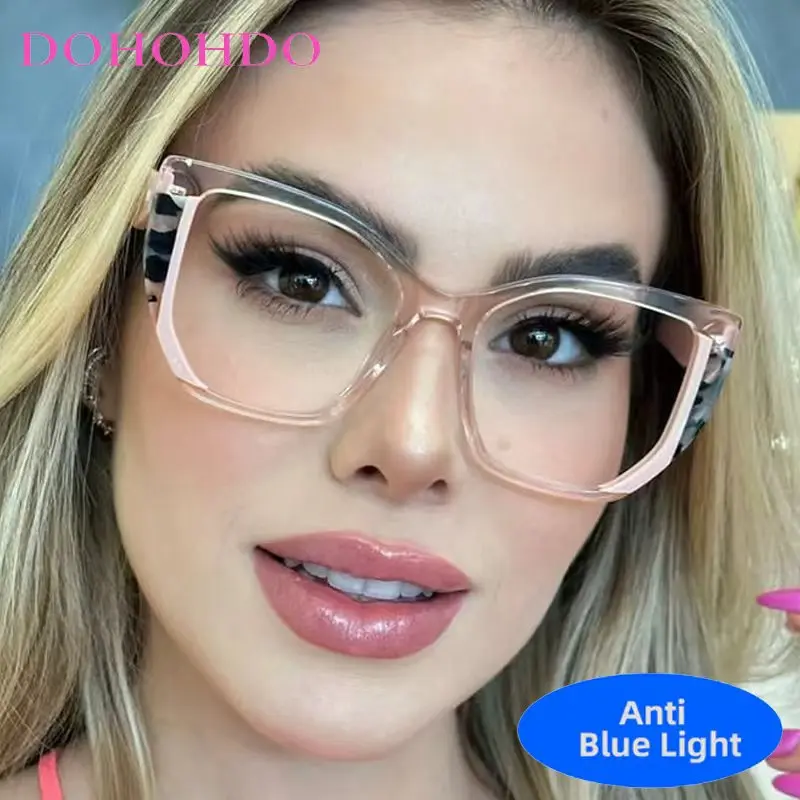 

Vintage Big Frame Square Glasses Women Men New Luxury Brand Designer Computer Games TR90 Anti-Blue Light Eyewear Unisex Lentes