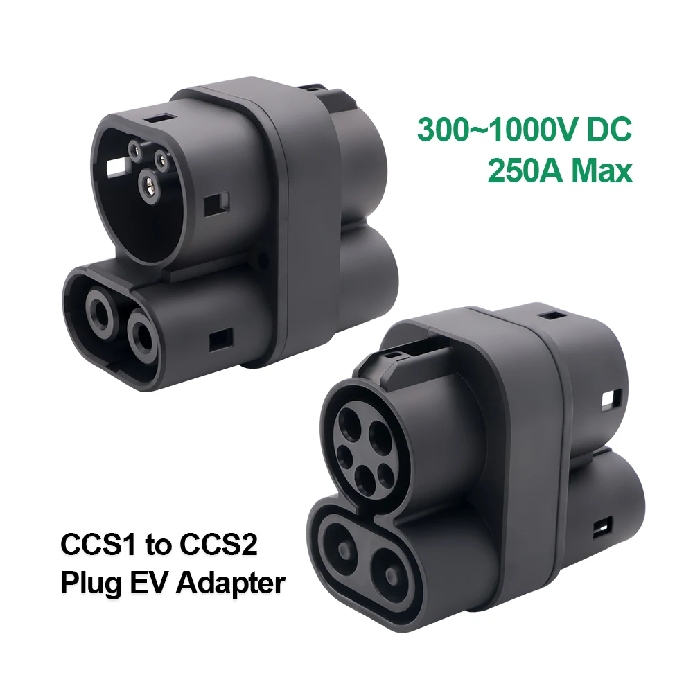 Chiefleed-Adaptador de conectores de carga de enchufe CCS1 a CCS2 EV DC 1000V 250A CCS1 a CCS2, EVCharger, accesorios para coche