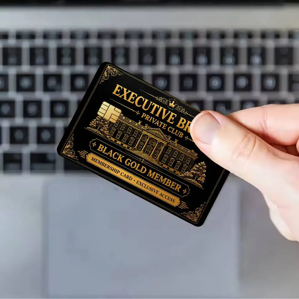 Black Gold Member VIP Bank Credit Cards Bus Pass Stickers Cool Decoration Waterproof 4PCS Card view 5