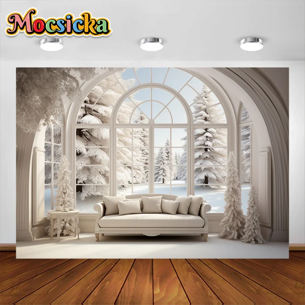 Mocsicka hiver noël décors décoration enfants adultes photographie accessoires enfant bébé mariage maison château fond bannière