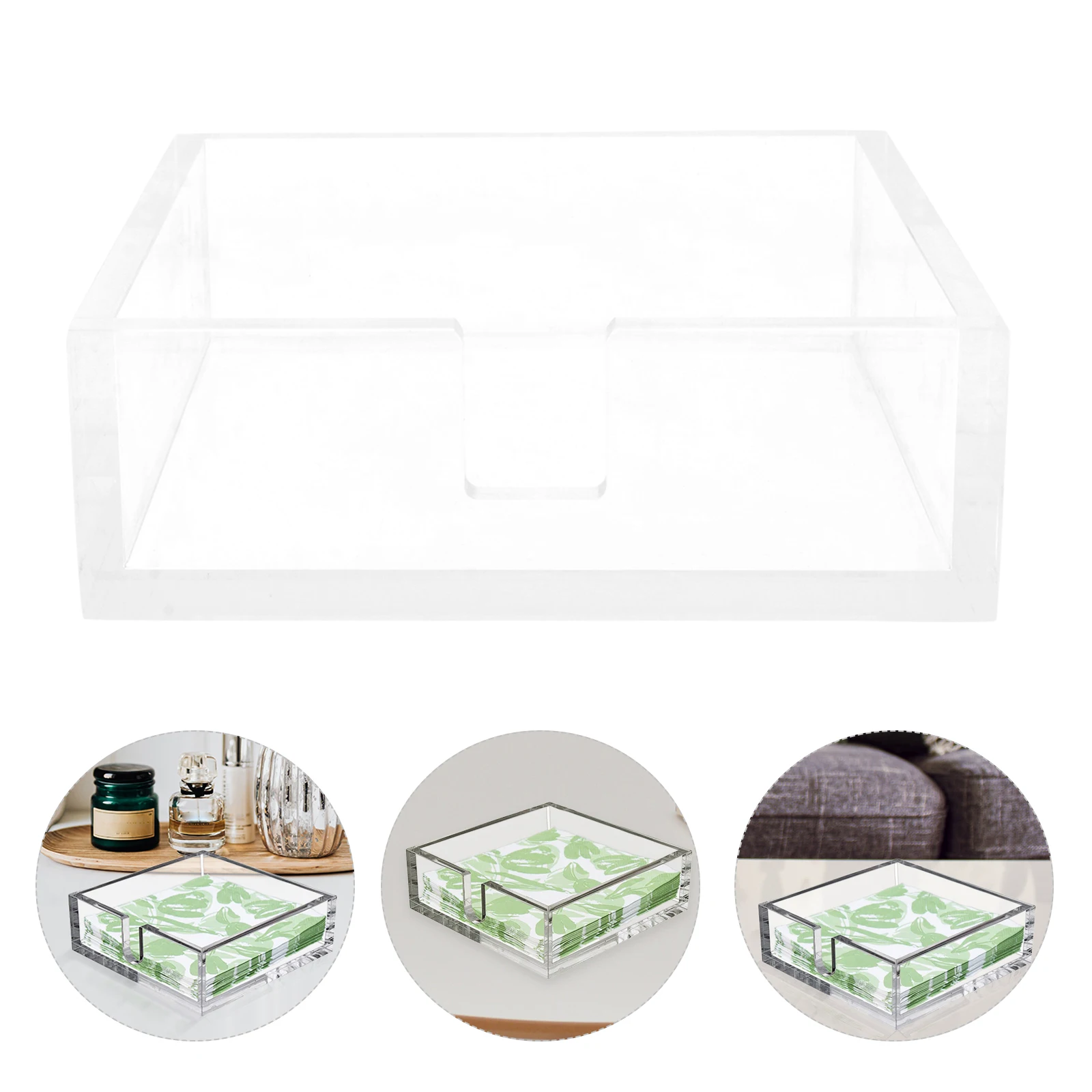 

Clear Acrylic Napkin Holder Tissue Storage Box for Dinner Party Cocktail Banquet Home Hotel Bar Cafe Tabletop ganizer Kitchen
