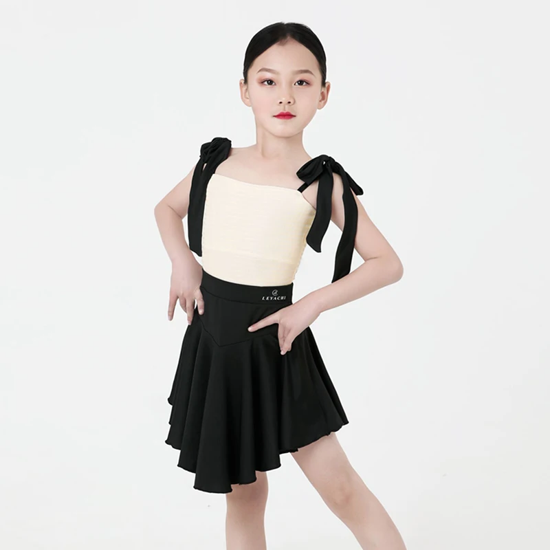 

New Summer Latin Dance Dress Tops+Skirt Suit Practice Wear Girls Samba Rumba Dancing Performance Clothes Tango Dancewear YS3222