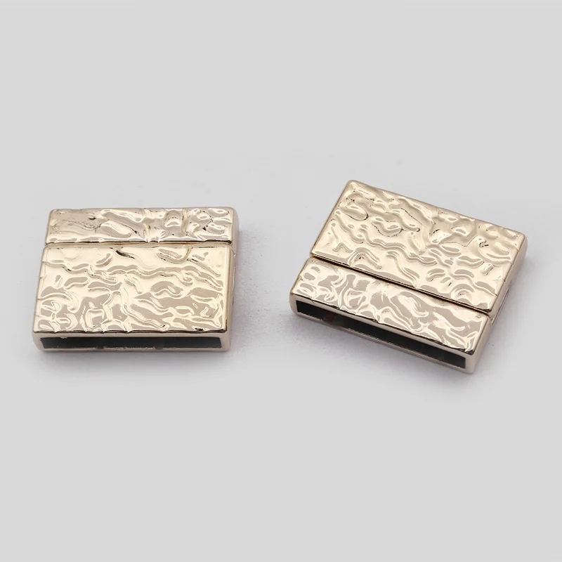 2 Sets Zinc Alloy Flat Magnetic Clasps Gold Plated 25x3mm Hole Glue-in Closure Clasp For DIY Bracelet Jewelry Making Accessories
