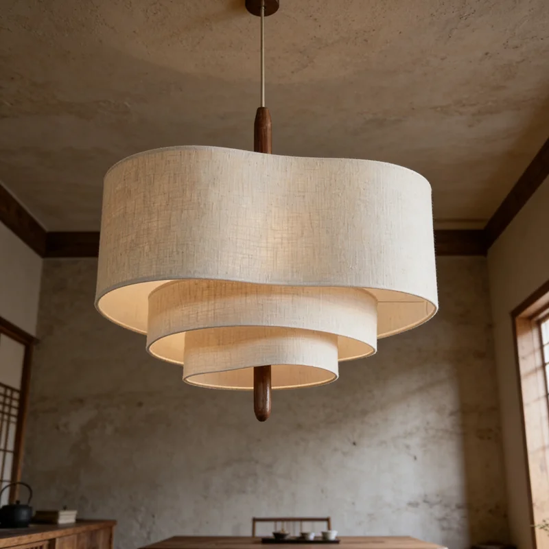Wabi Sabi Japan Cloth Pendant Lights Living Room Restaurant Kitchen Dining Chandelier Led E27 Light Home Decorations view 6