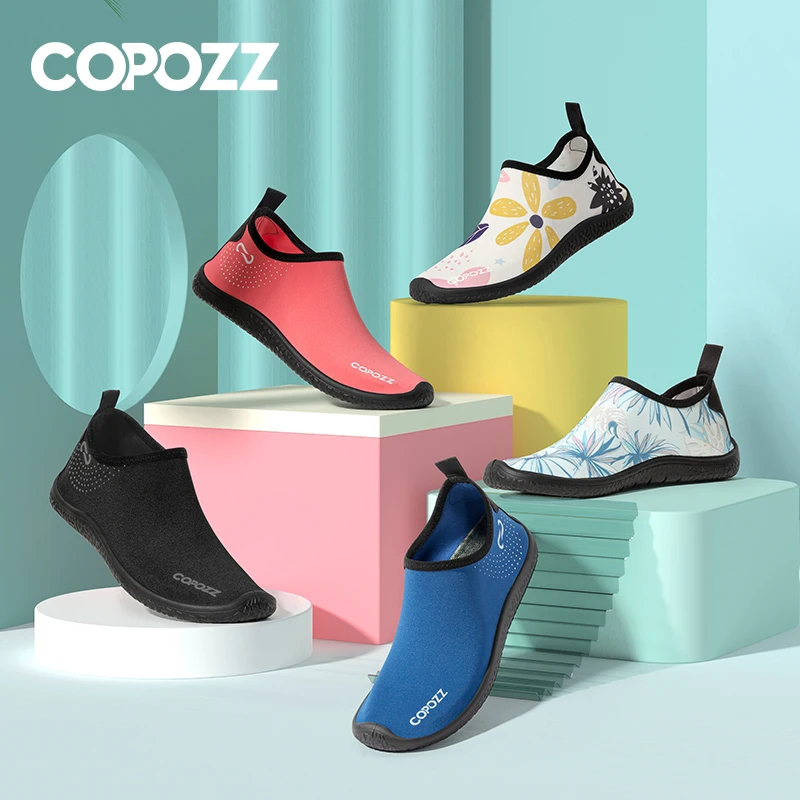 

COPOZZ Unisex Swimming Water Shoes Non-Slip Breathable Sneakers Men Women Diving Beach Shoes Wading Barefoot Shoes Aqua Shoes