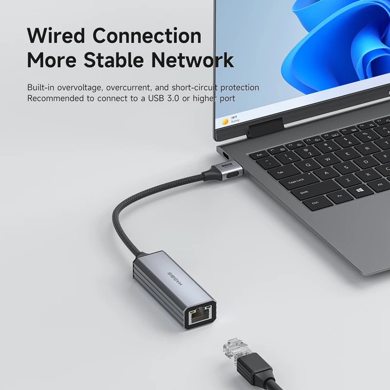 Hagibis USB to Ethernet Adapter Plug and Play 1000Mbps RJ45 Gigabit to USB 3.0 Network Adapter 2.5G for Laptops PC Windows macOS