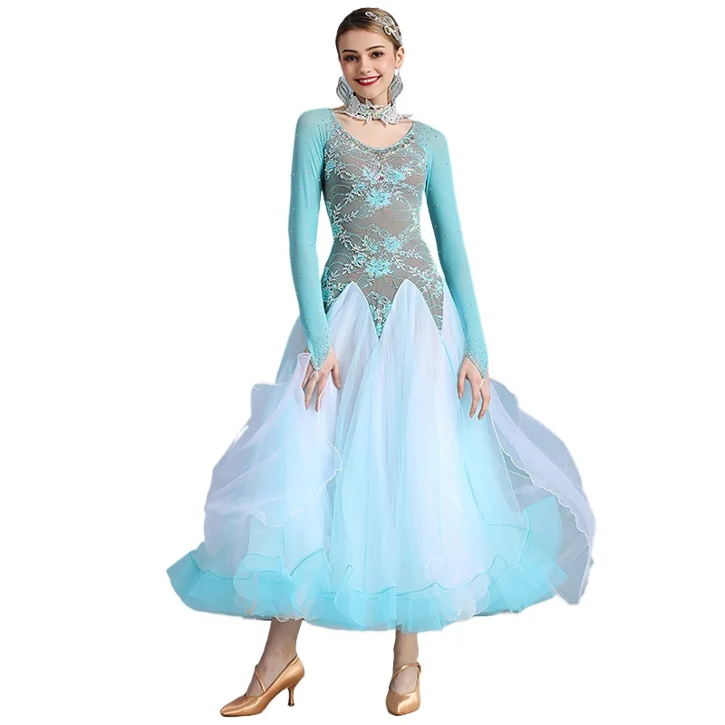 2025 vestido moderno feminino novo salão de baile latino cha-cha vestido quadrado desempenho robe femme drag queen vestido