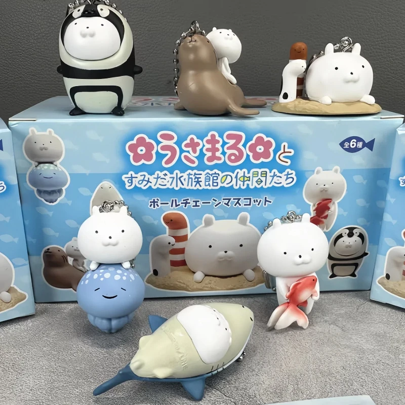 

New Rabbit And Ocean Partner Aquarium Limited Edition Blind Box Sea Elf Penguin Action Figure Keychain Bag Pendant Festiva Gifts
