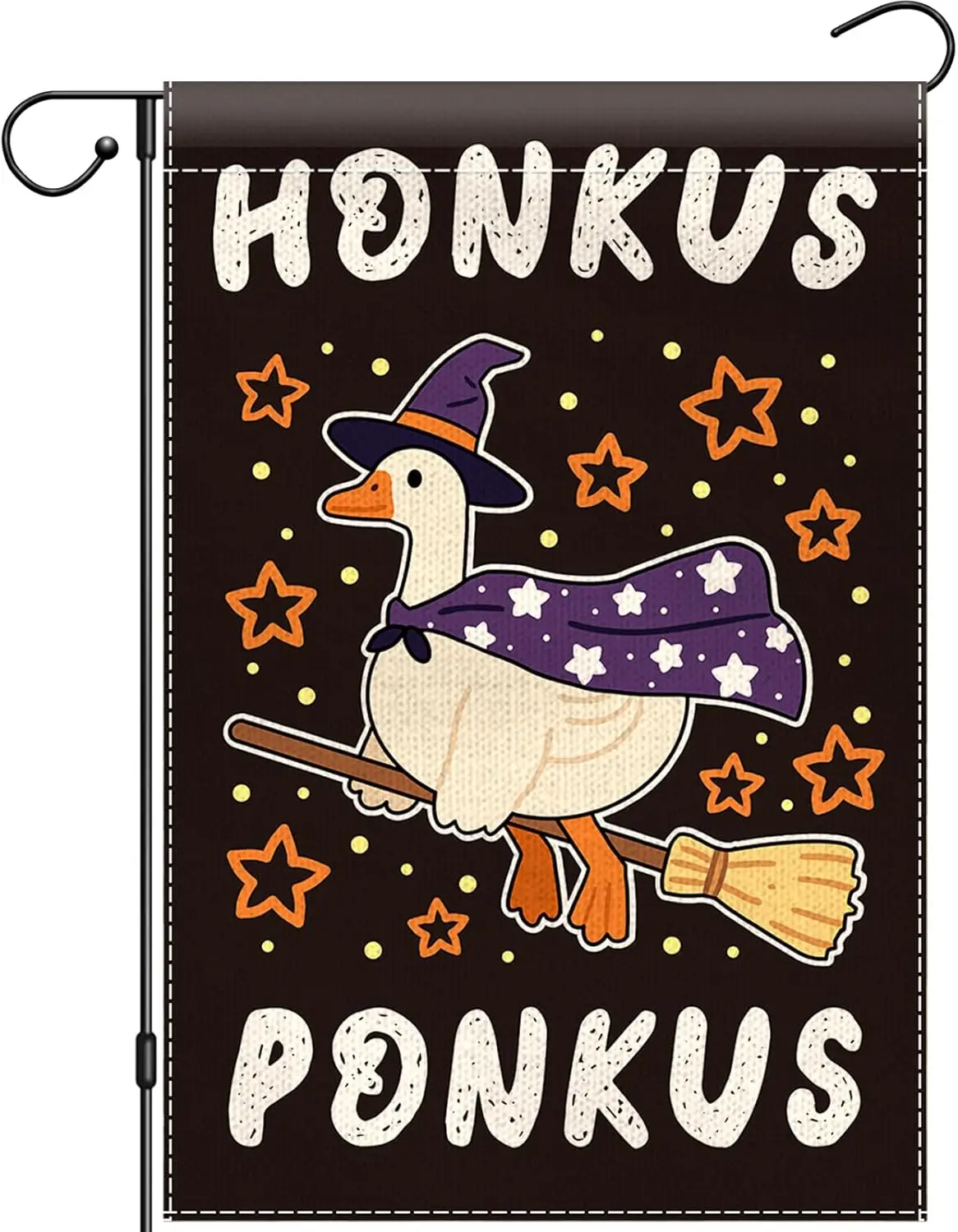 Halloween Garden Flag 12x18 Double Sided, HONKUS PONKUS Witch Goose Funny Yard Decoration for Outdoor, Small Seasonal House  SSL