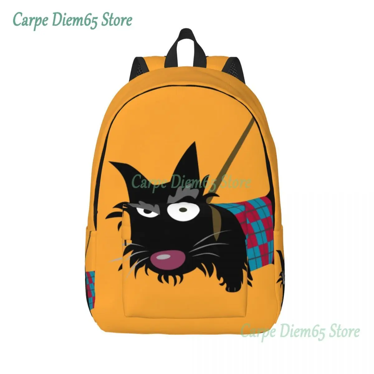 

Scottie Eye Travel Canvas Backpack Women Men School Computer Bookbag Cartoon Dog Scottish Terrier College Student Daypack Bags