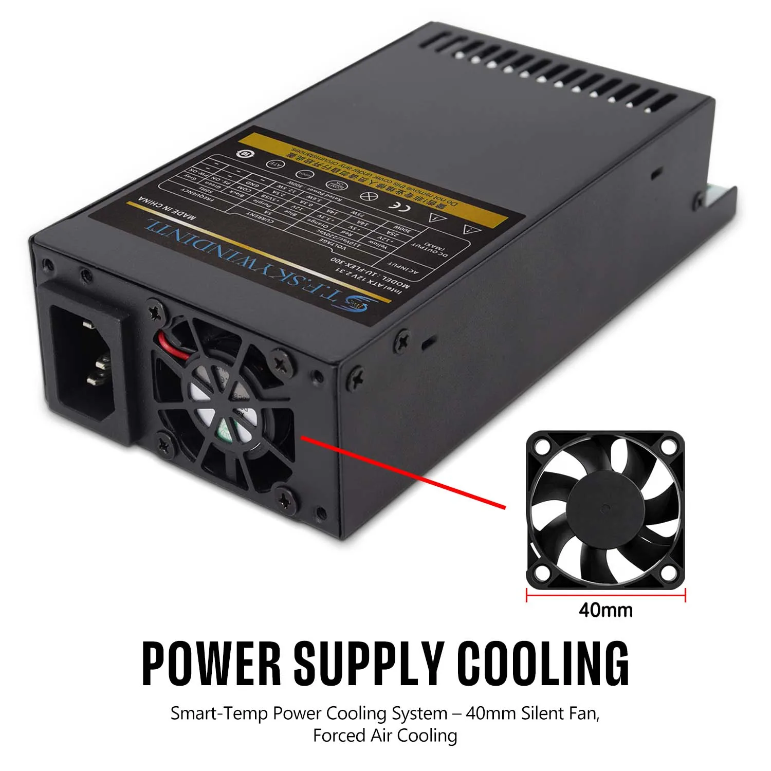 T.F.SKYWINDINTL Full Modular 350 Watt Flex ATX Power Supply with