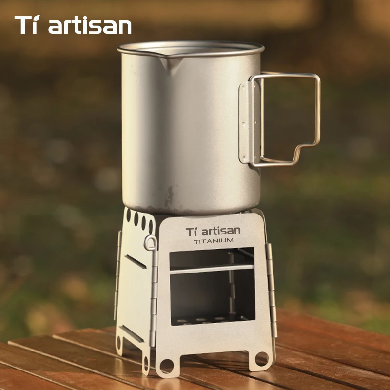 Tiartisan Titanium Multi-fuel Campng Stove Ultralight Folding Wood Burner Mini Alcohol Stove Backpacker Portable Pocket Stove view 5