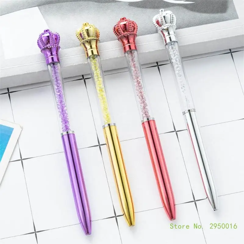 6Pcs Ballpoint Pen Crystal Signing Pen Twist Action Pen 1.0MM Tip Write Smoohtly Business Gift Pen