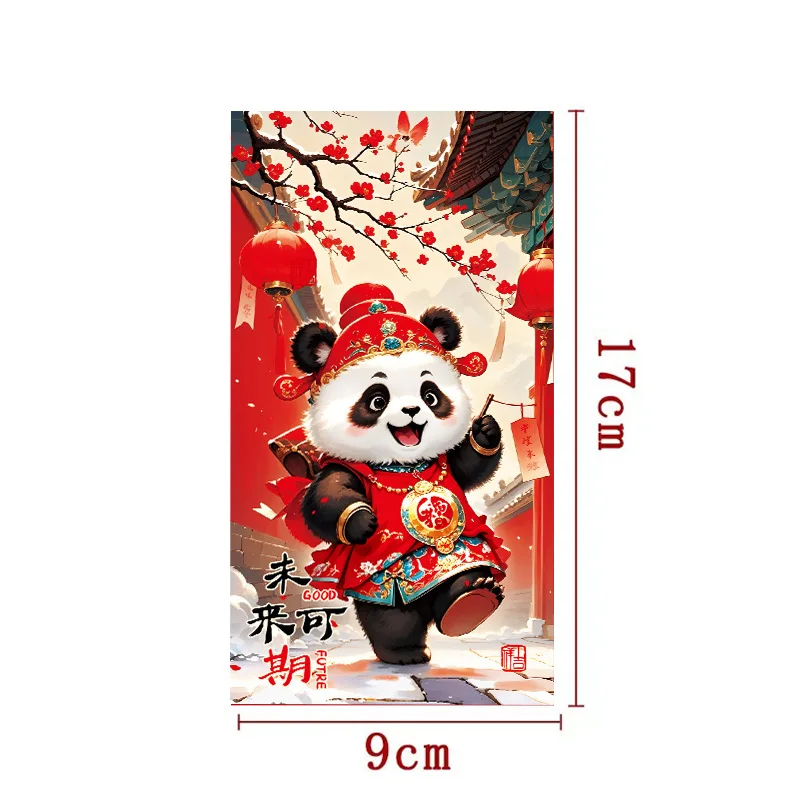 6PCS Chinese Style New Year Red Envelope Creative Cartoon Cute Panda Chinese New Year\'s Eve Wallet Greetings And Gift Giving Set