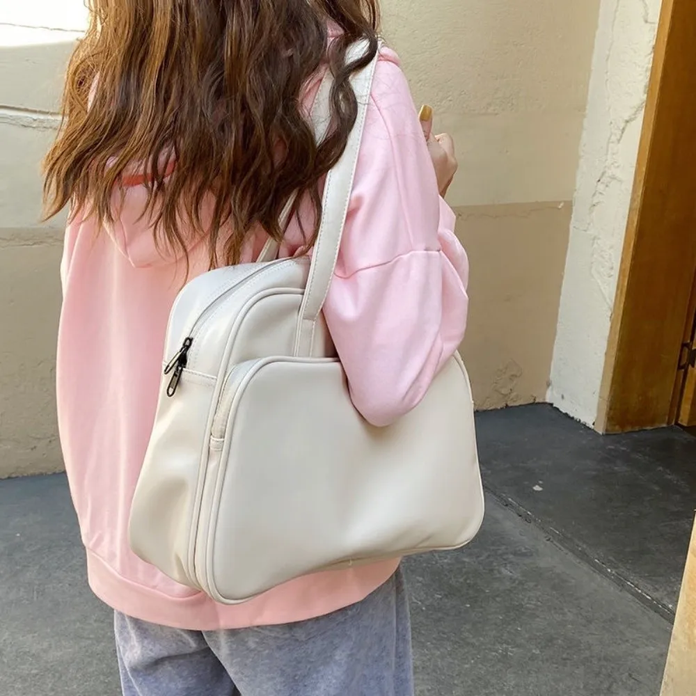 

Sweet Fashion Large Capacity Tote Bag Handbags Luggage Bag Leather Shoulder Bag Korean Travel Big Bag Outdoor