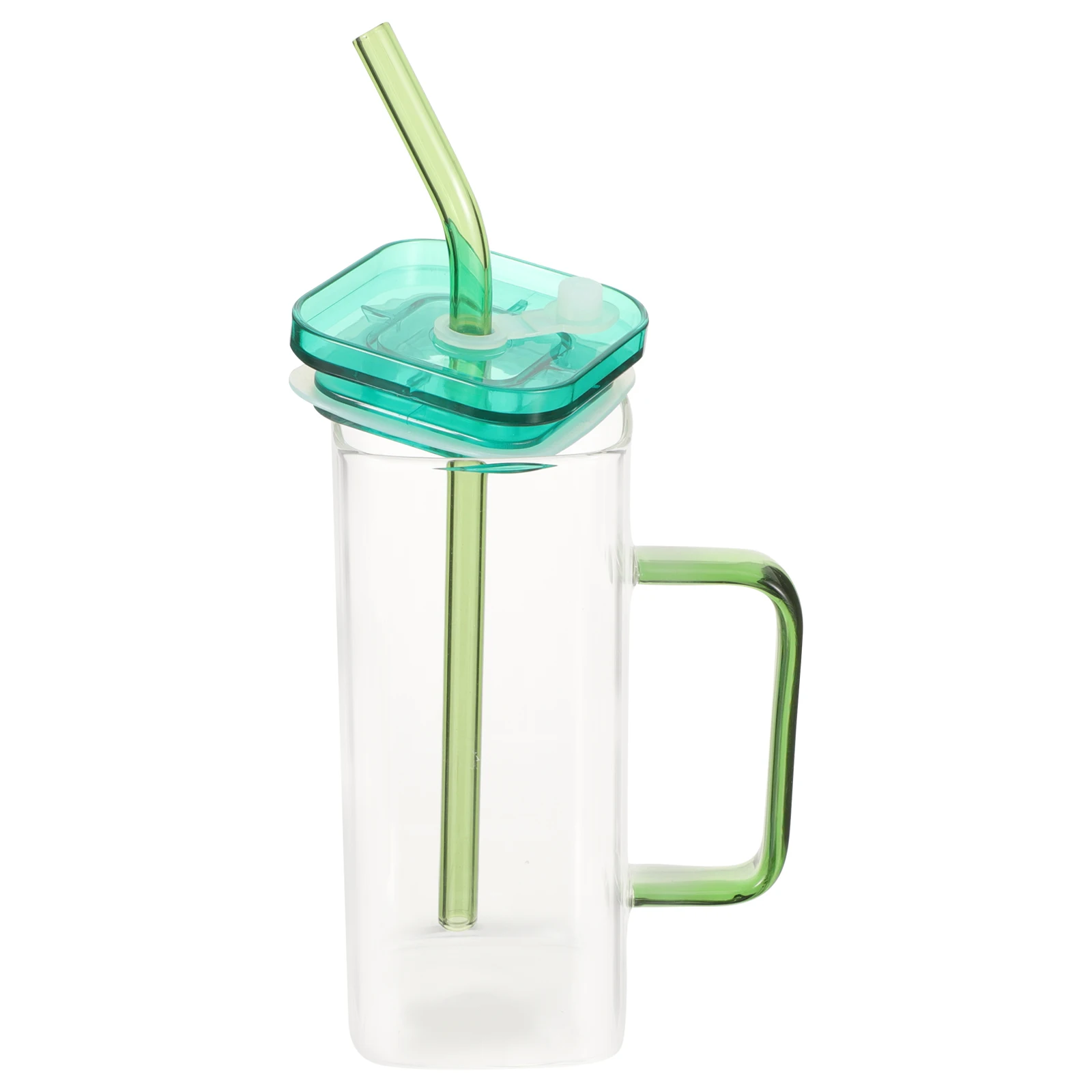 

1Set Square Glass Cup Set Transparent Design Iced Coffee Glass Can Sufficient Capacity Household Gift Iced Coffee Cup