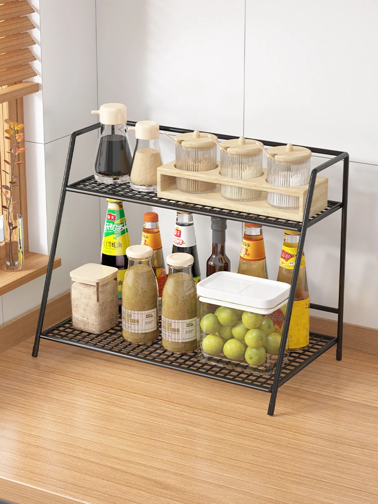 

Многофункциональный кухонный органайзер для хранения специй, многослойный настольный держатель для косметики, металлический e elf, легко чистится