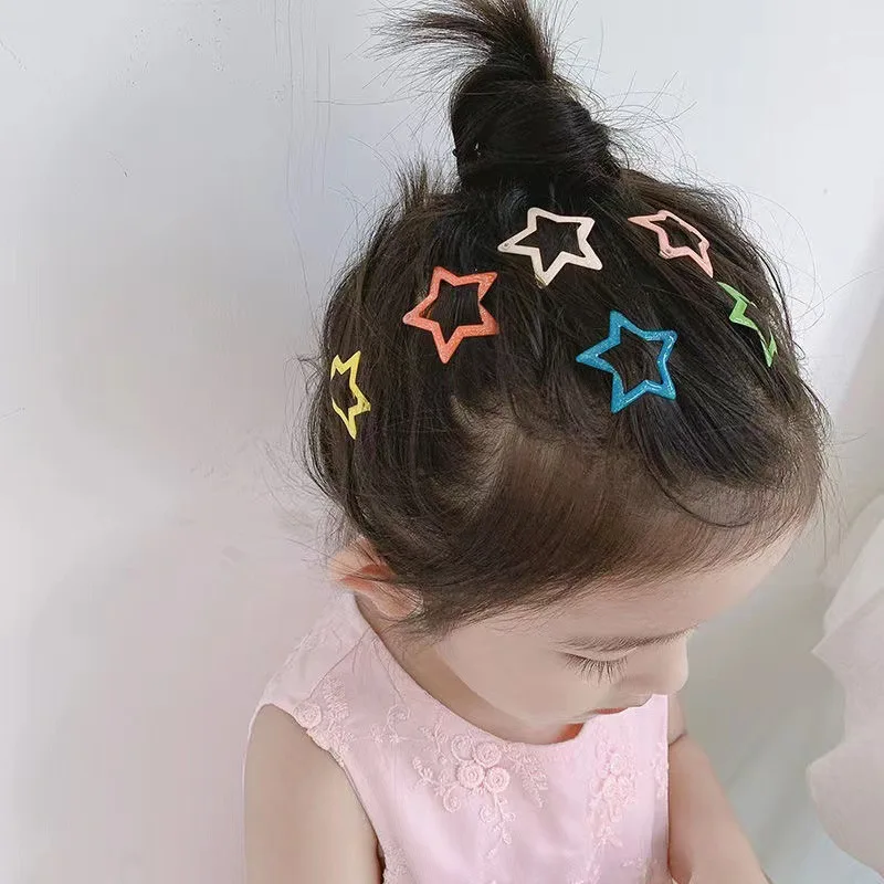 女の子のためのカラフルなスターBBヘアクリップ、子供のための美しい髪の装飾、ヘアピン、バレッタ、帽子、子供のアクセサリー、20個、40個