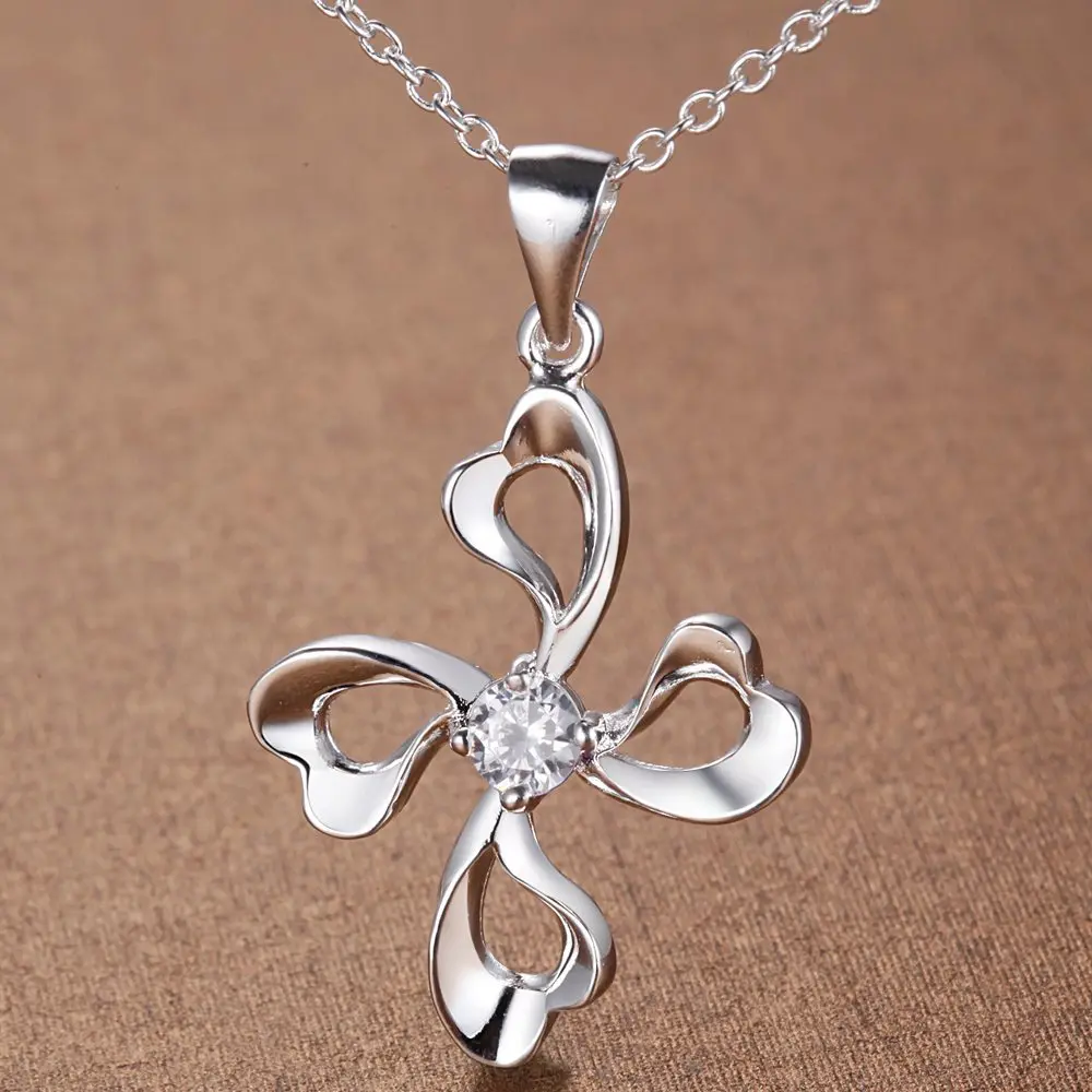 New 925 Sterling Silver Necklace Pendant Heart 5A Zircon Nice for Women Wedding Jewelry Fine Accessories Fashion Party Gifts
