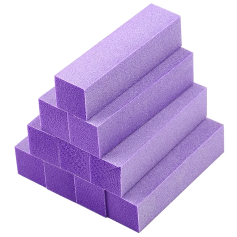 10x Buffing Sanding Buffer Block Files Acrylic Pedicure Manicure Nail Art Tips (Color: Purple)