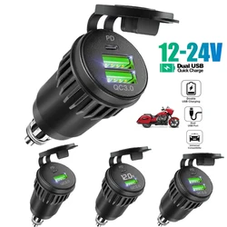 Motorräder Quick Charge 3,0 3 USB TYP C DIN Ladegerät Stecker Zigarette Leichter Adapter Für BMW F900XR R 850GS 750GS R1250GS