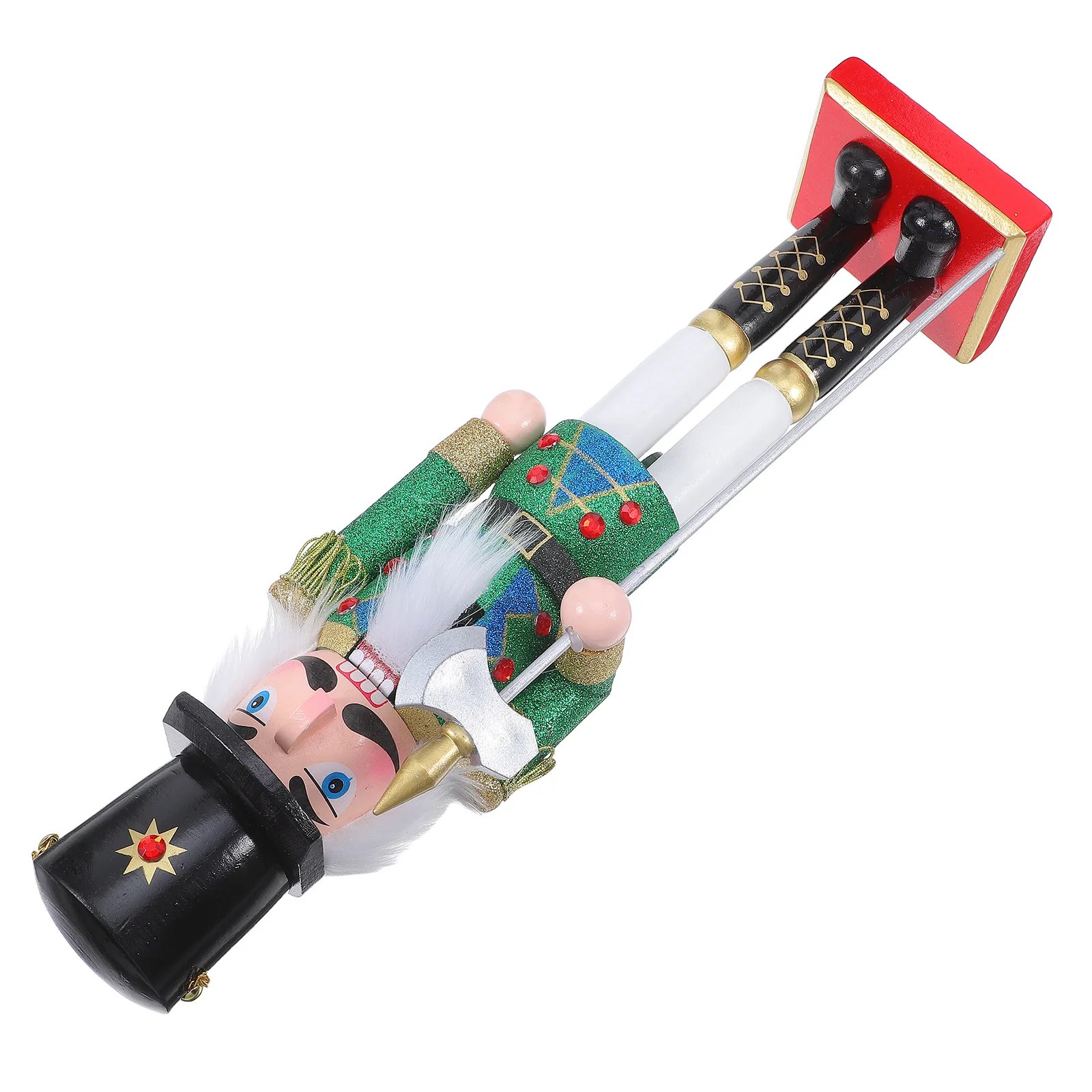 

Nutcracker Christmas Decor Wooden Desktop Ornament Festive Table Decoration for Holiday Parties Mantelpiece Window Sill